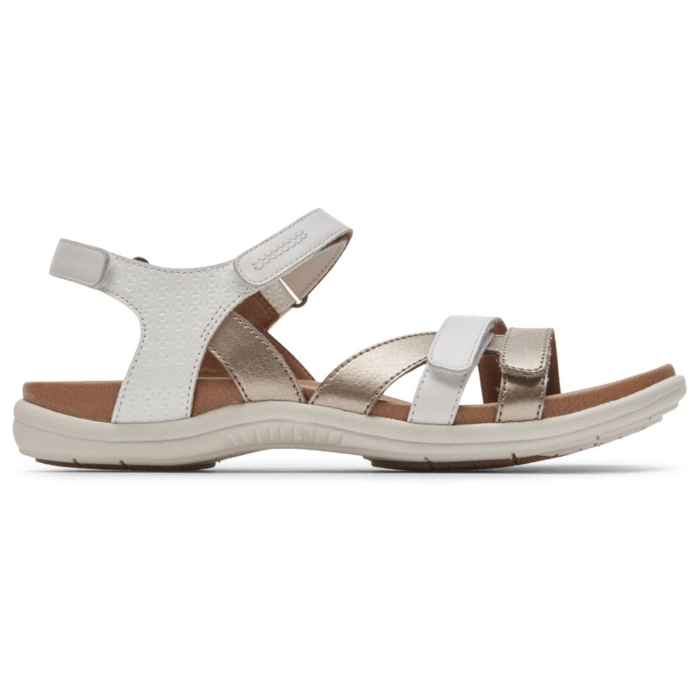 Sandálias Rockport Cobb Hill Rubey 3-Strap Senhora - Branco ( 046-SNIDFT )
